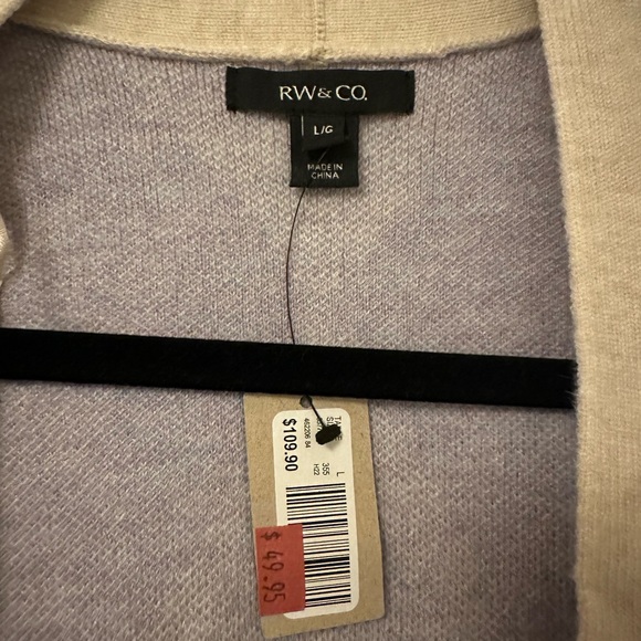 Large cardigan  - Purple & cream - RW & Co - Picture 2 of 2